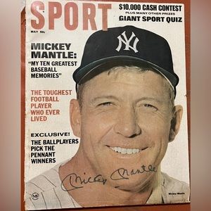 1967 Signed Mickey Mantle Sport Magazine. Authenticated in 2019.